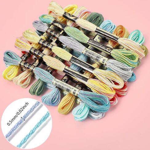 18 Skeins 157.5 Yards Variegated Embroidery Floss for Jewelry DIY in Saudi Arabia