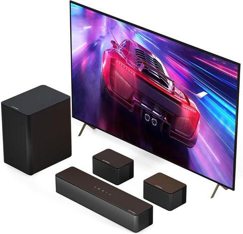 ULTIMEA 5.1 Sound Bar Compatible with Dolby Atmos, Peak Power 410W, Surround Sound System for TV with Subwoofer, Sound Bar for Smart TV, Surround and Bass Adjustable Home Theater, Poseidon D60 in Saudi Arabia
