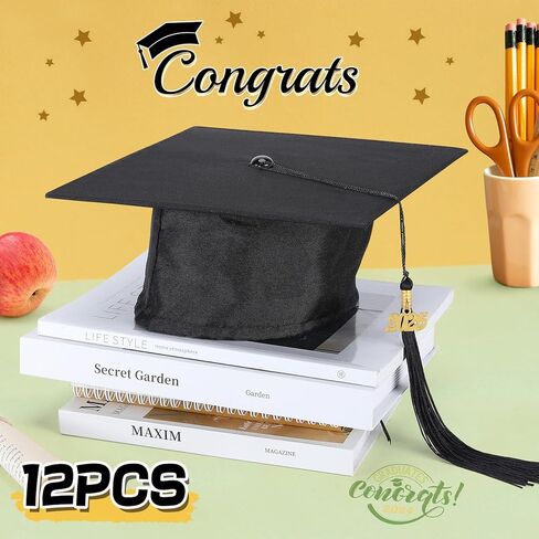 Bigmeta 12 قطعة 2024 قبعات التخرج لمرحلة ما قبل المدرسة - قبعة التخرج للأطفال قابلة للتعديل للأولاد والبنات in Kuwait
