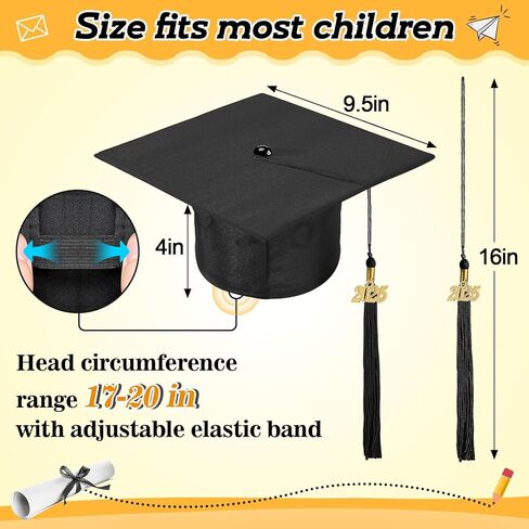 Bigmeta 12 قطعة 2024 قبعات التخرج لمرحلة ما قبل المدرسة - قبعة التخرج للأطفال قابلة للتعديل للأولاد والبنات in Kuwait