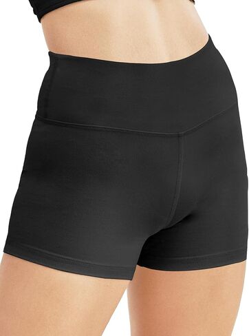 شورت سباندكس للنساء عالي الخصر 2.5 سم سهل الارتداء للنساء تحت الفستان، اليوجا، غنيمة التمرين، راكب الدراجة النارية، ملابس صالة المنزل، شورت مشجع للرقص، الكرة الطائرة للتنورة، شورت أمان 2 حزمة أسود أبيض FX in Kuwait