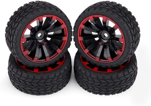 4pcs RC Tires, Off-Road Vehicle Wheel Rims RC Crawler Tyre Rubber Tire Wheels for RC 1:10 Car Part(10 Holes) Model Car Accessories Brushless Motor and Esc Brushless Motor and Esc in Saudi Arabia