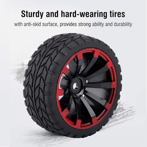 4pcs RC Tires, Off-Road Vehicle Wheel Rims RC Crawler Tyre Rubber Tire Wheels for RC 1:10 Car Part(10 Holes) Model Car Accessories Brushless Motor and Esc Brushless Motor and Esc in Saudi Arabia