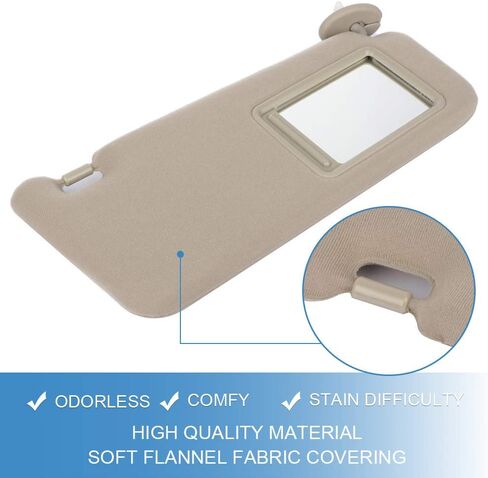 ECCPP Gray Sun Visor Left Driver Side fit For Toyota 4Runner 2004 2005 2006 2007 2008 Automobile Windshield Visor without Sunroof Vanity Light in Kuwait