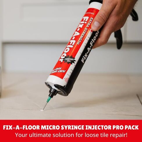 The Original Fix-A-Floor Loose Tile Repair Adhesive with Micro Syringe Injector - Tile, Porcelain, Ceramic, Marble, Stone & Wood Floor Repair Adhesive - Pack of 2 in Saudi Arabia