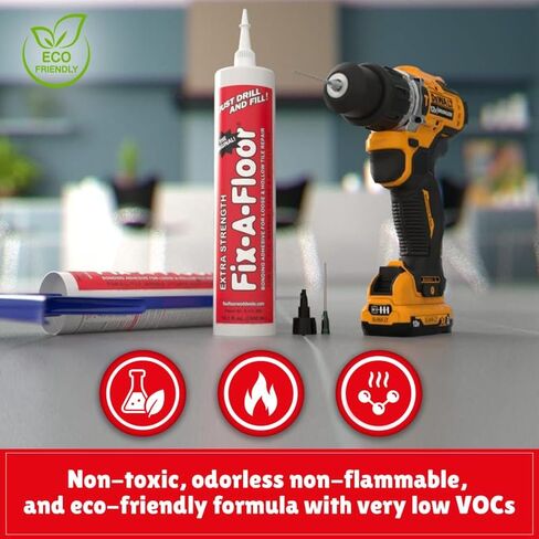 The Original Fix-A-Floor Loose Tile Repair Adhesive with Micro Syringe Injector - Tile, Porcelain, Ceramic, Marble, Stone & Wood Floor Repair Adhesive - Pack of 2 in Saudi Arabia