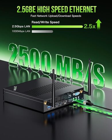 كمبيوتر شخصي صغير GMKtec Intel i7-13620H (يصل إلى 4.9 جيجا هرتز) Windows 11 Pro 32 جيجا DDR5+2 تيرابايت PCIe4.0 SSD i225V Dual NIC أجهزة كمبيوتر مكتبية صغيرة/USB-C/USB4.0 K7 Plus أزرق in Kuwait