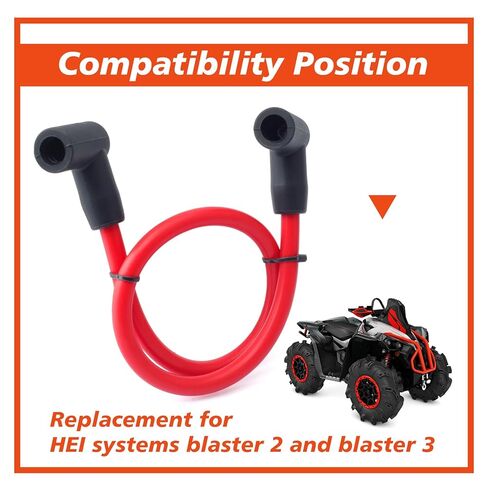 84059 Red 18" 8.5mm 90° Boots Ignition Coil Wire Compatible with an HEI Style Terminal Replacement for Blaster 2 and Blaster 3 in Saudi Arabia