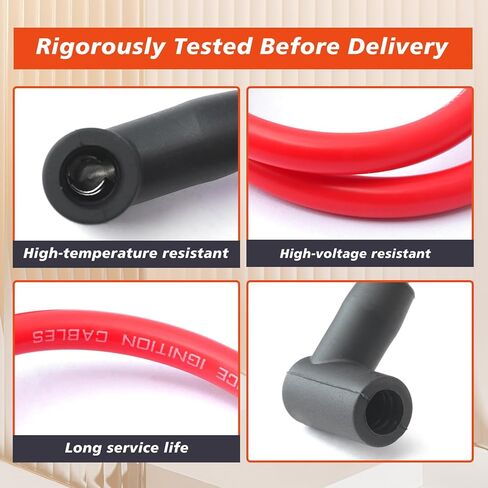 84059 Red 18" 8.5mm 90° Boots Ignition Coil Wire Compatible with an HEI Style Terminal Replacement for Blaster 2 and Blaster 3 in Saudi Arabia