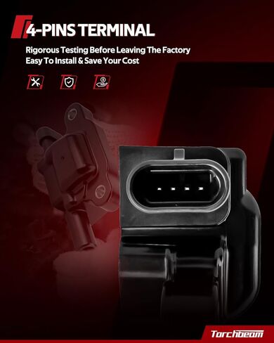 ملفات الإشعال Torchbeam UF764 متوافقة مع Sonata، Sportage، Santa Fe Sport، Sorento، Optima، Santa Fe، Tucson، G70، Stinger، G90، Veloste.r N، G80، 4 قطع in Kuwait