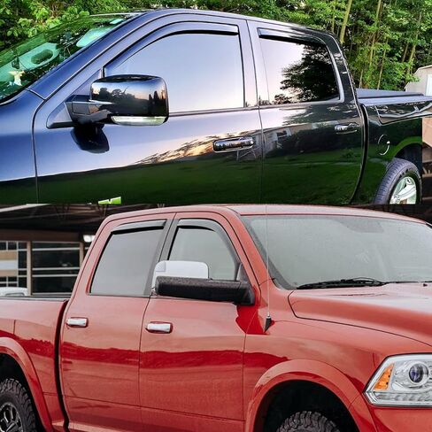 4-pcs Window Shade Sun Vent Rain Guard Window Visors for 07-13 Chevy Silverado 1500 & GMC Sierra 1500, 07-14 Silverado & Sierra 2500HD 3500HD Crew Cab Window Deflectors Smoke 94515 in Kuwait