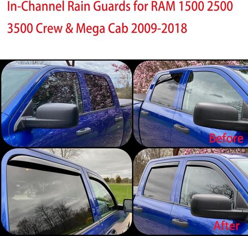 4-pcs Window Shade Sun Vent Rain Guard Window Visors for 07-13 Chevy Silverado 1500 & GMC Sierra 1500, 07-14 Silverado & Sierra 2500HD 3500HD Crew Cab Window Deflectors Smoke 94515 in Kuwait