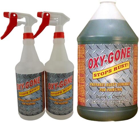 Quality Chemical Oxy-Gone Rust Remover and Metal Treatment - Rust Reformer, Rust Remover, Metal Rust Remover, Rust Neutralizer for Metal, Rust Converter, Remover, Rust Remover - 128 oz (COMBO) in Saudi Arabia