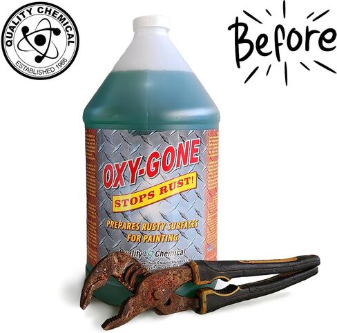 Quality Chemical Oxy-Gone Rust Remover and Metal Treatment - Rust Reformer, Rust Remover, Metal Rust Remover, Rust Neutralizer for Metal, Rust Converter, Remover, Rust Remover - 128 oz (COMBO) in Saudi Arabia