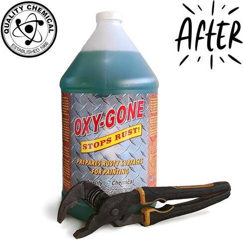 Quality Chemical Oxy-Gone Rust Remover and Metal Treatment - Rust Reformer, Rust Remover, Metal Rust Remover, Rust Neutralizer for Metal, Rust Converter, Remover, Rust Remover - 128 oz (COMBO) in Saudi Arabia
