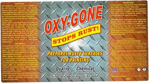 Quality Chemical Oxy-Gone Rust Remover and Metal Treatment - Rust Reformer, Rust Remover, Metal Rust Remover, Rust Neutralizer for Metal, Rust Converter, Remover, Rust Remover - 128 oz (COMBO) in Saudi Arabia