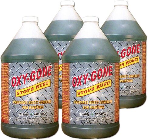 Quality Chemical Oxy-Gone Rust Remover and Metal Treatment - Rust Reformer, Rust Remover, Metal Rust Remover, Rust Neutralizer for Metal, Rust Converter, Remover, Rust Remover - 128 oz (COMBO) in Saudi Arabia
