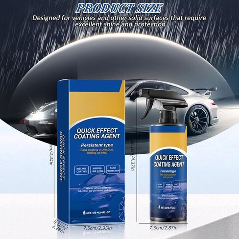 Car Quick-acting Coatings Agent Spray, 2025 New Quick Effect Coating Agent for Car,Car Scratch Wax Polish Sprays Waterless Wash, 3 in 1 High Protection Quickly Car Coatings Spray(1PCS) in Saudi Arabia