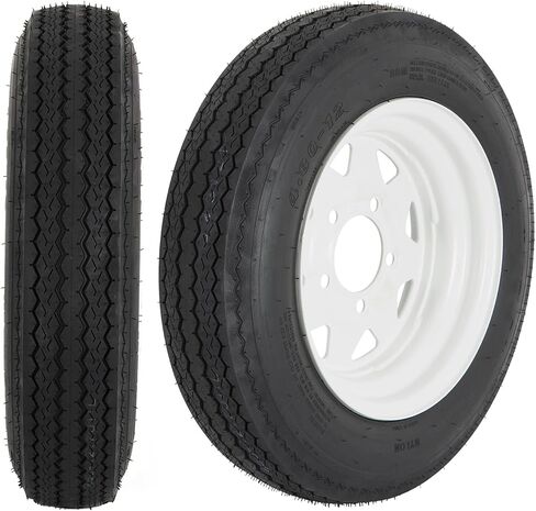 إطارات المقطورة على الحافة 4.80-12 480-12 4.80 × 12 نطاق الحمل C ， 5 Lug 12 in.wheel White-5 on 4.5 "， مجموعة من 2 in Saudi Arabia