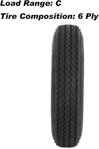 إطارات المقطورة على الحافة 4.80-12 480-12 4.80 × 12 نطاق الحمل C ， 5 Lug 12 in.wheel White-5 on 4.5 "， مجموعة من 2 in Saudi Arabia