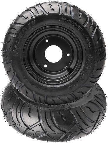 Set of 2 YC Yier 6" Go Kart Tires 4.10-6 Tire Go Kart ATV Wheel Tire with Rim Tubeless 3 Stud Wheels for DIY Part ATV Quad Buggy Go Cart 4 Wheelers Dune Buggy Dolly Cart Scooter in Kuwait