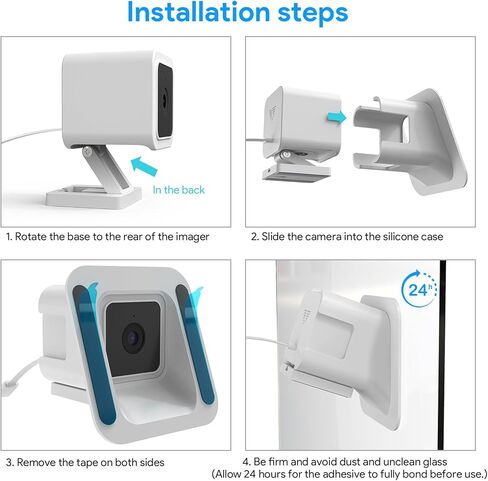Window Mount for Wyze Cam V4/V3/V3 Pro, Adjustable 20 Degree Tilt(Up/Down/Left/Right), No Screws, Self-Adhesive, Easy Installation for Monitor/Glass Window for Wyze Camera V4/V3/V3 Pro Outdoor, Black in Kuwait