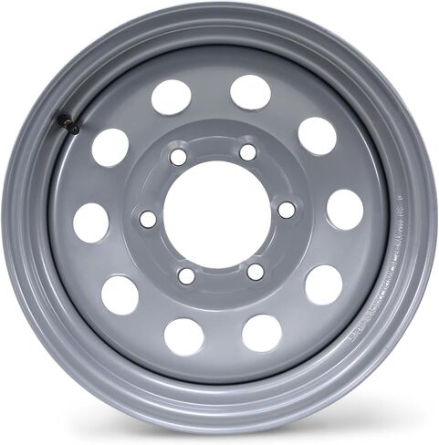 ROCKMAN Trailer Tire Wheel Assembly ST225/75R15 10-Ply E 117M 6 Lug on 5.5" PCD Silver Mod Rim,SET 2 in Kuwait