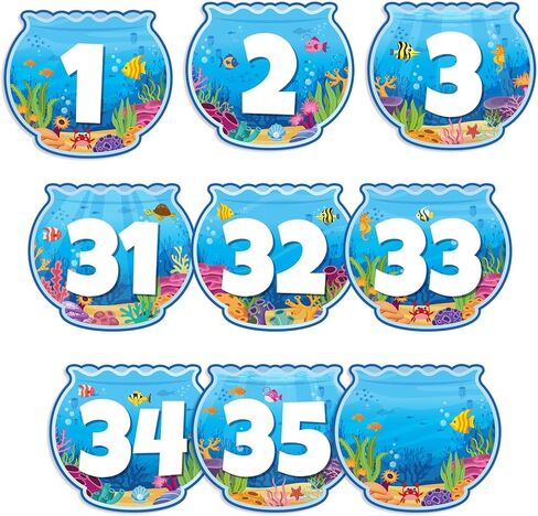 40 Pcs Sunbrust Number Bulletin Board Cutouts Number 1 to 35 Classroom Decorations and 5 Blank Cards Calendar Numbers for Classroom with 8 Sheet Adhesive Dots for Toddler Kids Preschool in Saudi Arabia