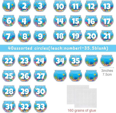 40 Pcs Sunbrust Number Bulletin Board Cutouts Number 1 to 35 Classroom Decorations and 5 Blank Cards Calendar Numbers for Classroom with 8 Sheet Adhesive Dots for Toddler Kids Preschool in Saudi Arabia