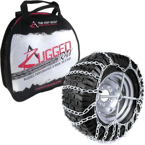 The ROP Shop | Pair of 2 Link Tire Chains & Tensioners 15x5x6 for Snow Blowers, Lawn & Garden Tractors, Mowers & Riders, UTV, ATV, 4-Wheelers, Utility Vehicles with Turf-Style Tires ONLY in Kuwait