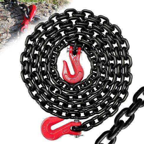 5/16" Binder Chain-20 Foot Trailer Safety Chain 4900 lbs Working Load,G80 Transport Binder Chain Chains with G70 Heavy Duty Hooks for Gooseneck Couplers,Tow Tie Down Truck Accessories in Saudi Arabia