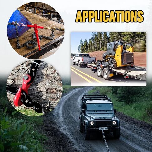 5/16" Binder Chain-20 Foot Trailer Safety Chain 4900 lbs Working Load,G80 Transport Binder Chain Chains with G70 Heavy Duty Hooks for Gooseneck Couplers,Tow Tie Down Truck Accessories in Saudi Arabia