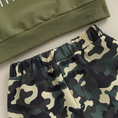 wdehow Toddler Kids Baby Boy Fall Outfits 1T 2T 3T 4T 5T Letter Print Long Sleeve Tops Camouflage Pants Winter Clothes Sets in Saudi Arabia