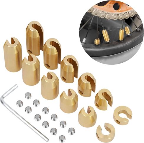 14 Pack Brass Motorcycle Wheel Weights Refill Kit, Reusable Wheel Spoke Balance Weights Refill Compatible with Super Moto,Vintage,Dual Sport,Metric Cruisers or Other Spoked Wheels(7 Sizes) in Saudi Arabia