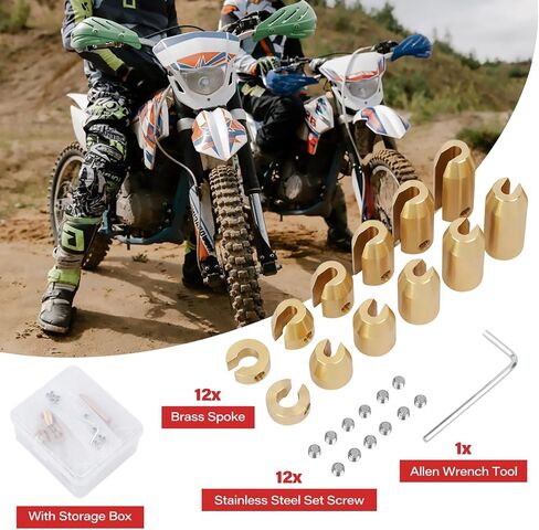 14 Pack Brass Motorcycle Wheel Weights Refill Kit, Reusable Wheel Spoke Balance Weights Refill Compatible with Super Moto,Vintage,Dual Sport,Metric Cruisers or Other Spoked Wheels(7 Sizes) in Saudi Arabia