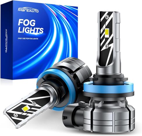 Marsauto H11/H16/H8 LED Fog Light Bulb, 12,000LM 700% Brightness 6500K White H11 H16 H8 LED Bulb for Fog Lights, 5530 CSP Chips Wide Coverage（Pack of 2） in Saudi Arabia