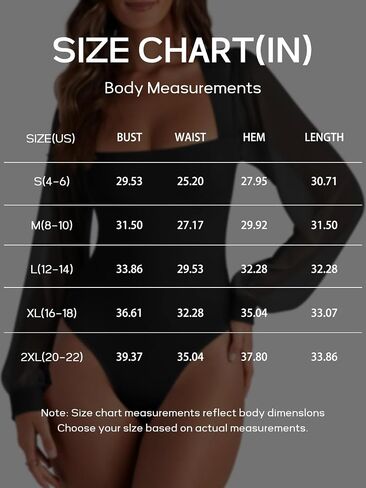 PINKMSTYLE Women's Square Neck Double Lined Mesh Long Sleeve Bodysuits Slim fit Trendy Going Out Tops Shirts in Kuwait