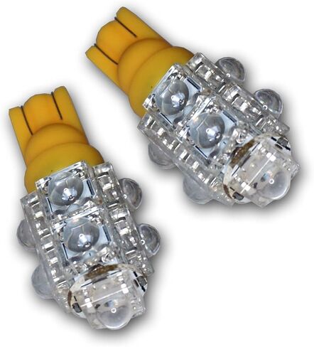 Tuningpros LEDCK-T10-Y9 Clock LED Light Bulbs T10 Wedge, 9 Flux LED Yellow 2-pc Set in Saudi Arabia