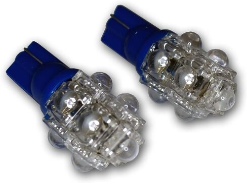 TuningPros LEDCK-T10-B9 Clock LED مصابيح LED T10 Wedge ، 9 Flux LED Blue 2-PC مجموعة in Saudi Arabia