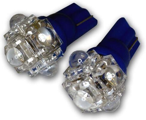 TuningPros LEDCK-T10-B5 مصابيح LED LED على مدار الساعة T10 إسفين ، 5 تدفق LED الأزرق 2-PC مجموعة in Kuwait