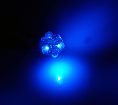 TuningPros LEDCK-T10-B5 مصابيح LED LED على مدار الساعة T10 إسفين ، 5 تدفق LED الأزرق 2-PC مجموعة in Kuwait