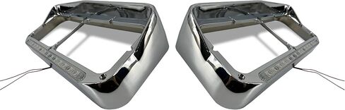 Torque PAIR Chrome Headlight Bezel & Amber LED Light Strip Replacement for Kenworth T400 T600 T800 W900B W900L CL 120 132 & Peterbilt 378 379 & Freightliner FLD XL & Western Star 4900 Trucks (TR593) in Saudi Arabia