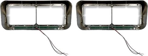 Torque PAIR Chrome Headlight Bezel & Amber LED Light Strip Replacement for Kenworth T400 T600 T800 W900B W900L CL 120 132 & Peterbilt 378 379 & Freightliner FLD XL & Western Star 4900 Trucks (TR593) in Saudi Arabia
