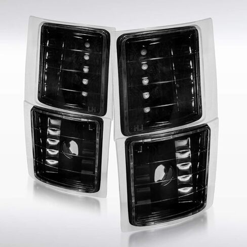 AutoZensation متوافق مع Chevy C/K C10 1500 2500 3500 1994-1998 ، عدسة CROME CLEAR CLEAR 4 PC in Kuwait