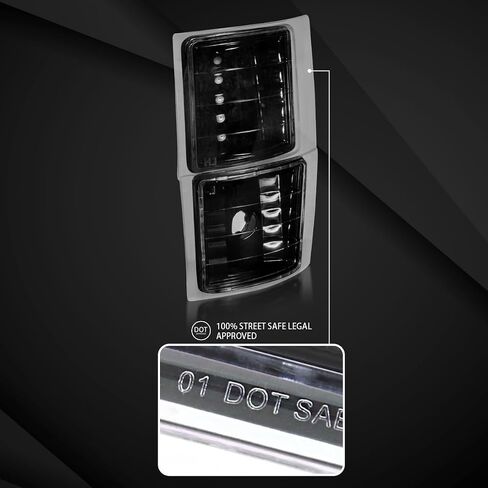 AutoZensation متوافق مع Chevy C/K C10 1500 2500 3500 1994-1998 ، عدسة CROME CLEAR CLEAR 4 PC in Kuwait