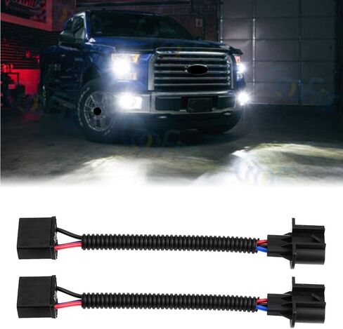 Keenso 2pcs H4 to H13 Headlight Conversion Cable Adapter, Universally fit for any aftermarket LED or headlights in Kuwait