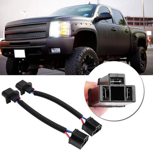 Keenso 2pcs H4 to H13 Headlight Conversion Cable Adapter, Universally fit for any aftermarket LED or headlights in Kuwait