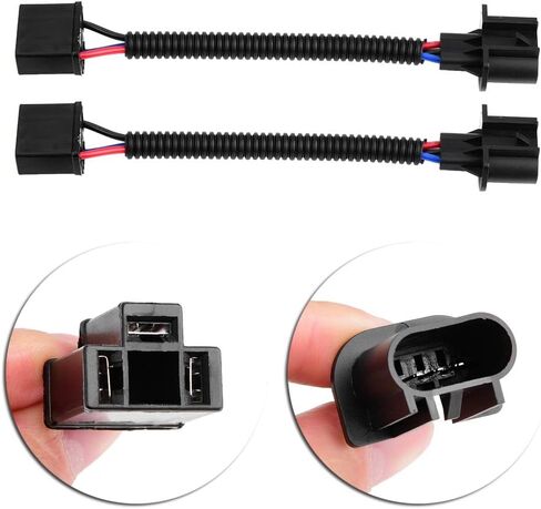 Keenso 2pcs H4 to H13 Headlight Conversion Cable Adapter, Universally fit for any aftermarket LED or headlights in Kuwait
