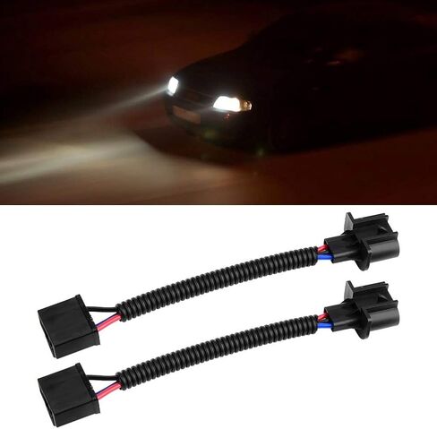 Keenso 2pcs H4 to H13 Headlight Conversion Cable Adapter, Universally fit for any aftermarket LED or headlights in Kuwait
