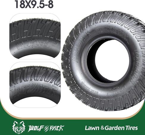 WOLF PACK 18x8.5-8 Lawn Mower Tire, Turf Saver Lawn & Garden Tire for Craftsman John Deere Dixon Walker Mower, 4 ply Tubeless, 815lbs Capacity-WP3007 in Saudi Arabia